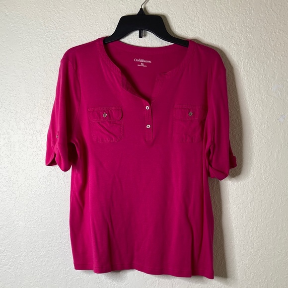 croft & barrow Tops - Croft & Barrow Women's Fuchsia Button Down Shirt
